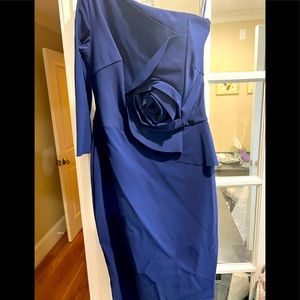 Designer Made in Italy size (US 14)NAVY blueKnee length.Worn2x.great condition!